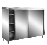 Saro Rvs Opbergkasten Met Schuifdeuren Aisi 304, Schuin Dak, 1400x600
